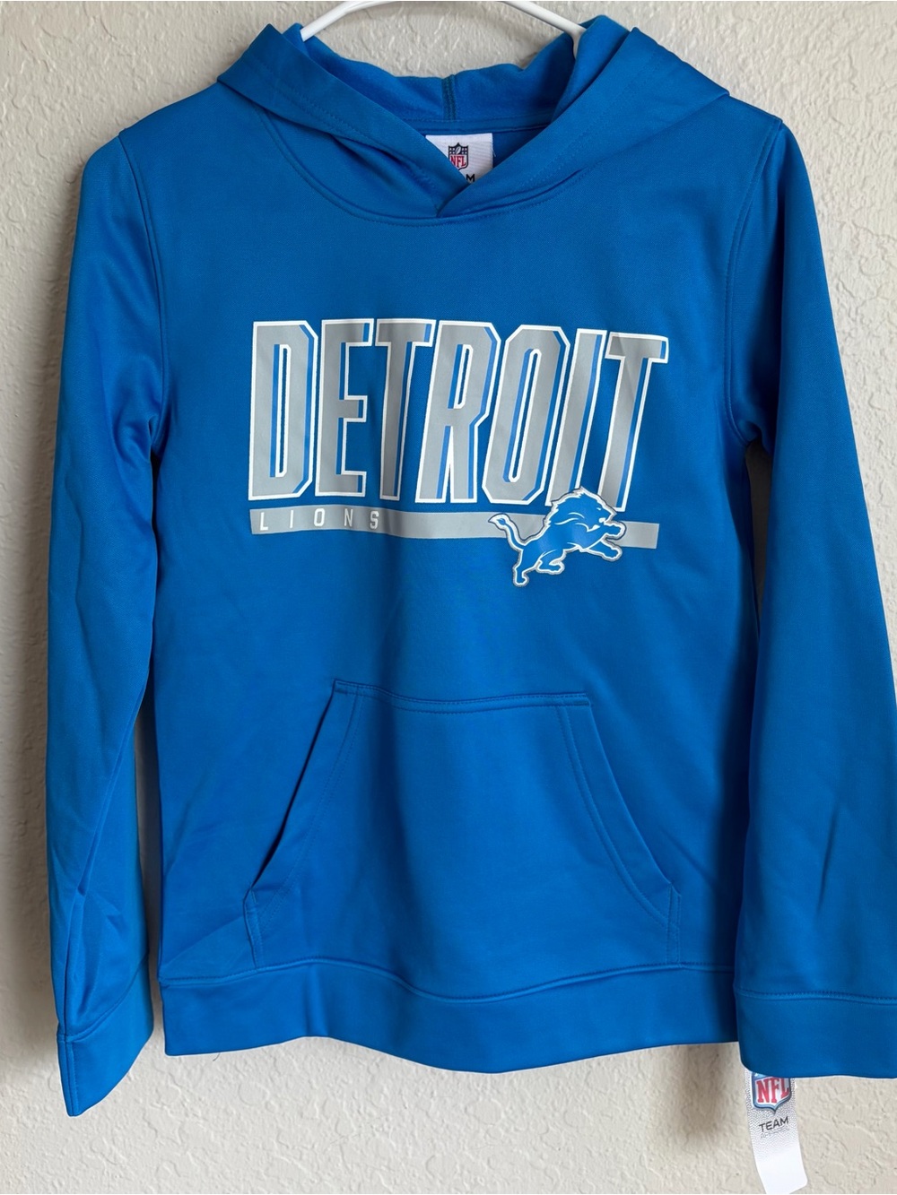 Detroit Lions NFL Blue Pullover Hoodie - Boys Large NWT